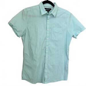 Marc Anthony Stretch Slim Fit Short Sleeve Shirt - Mint Green-Small